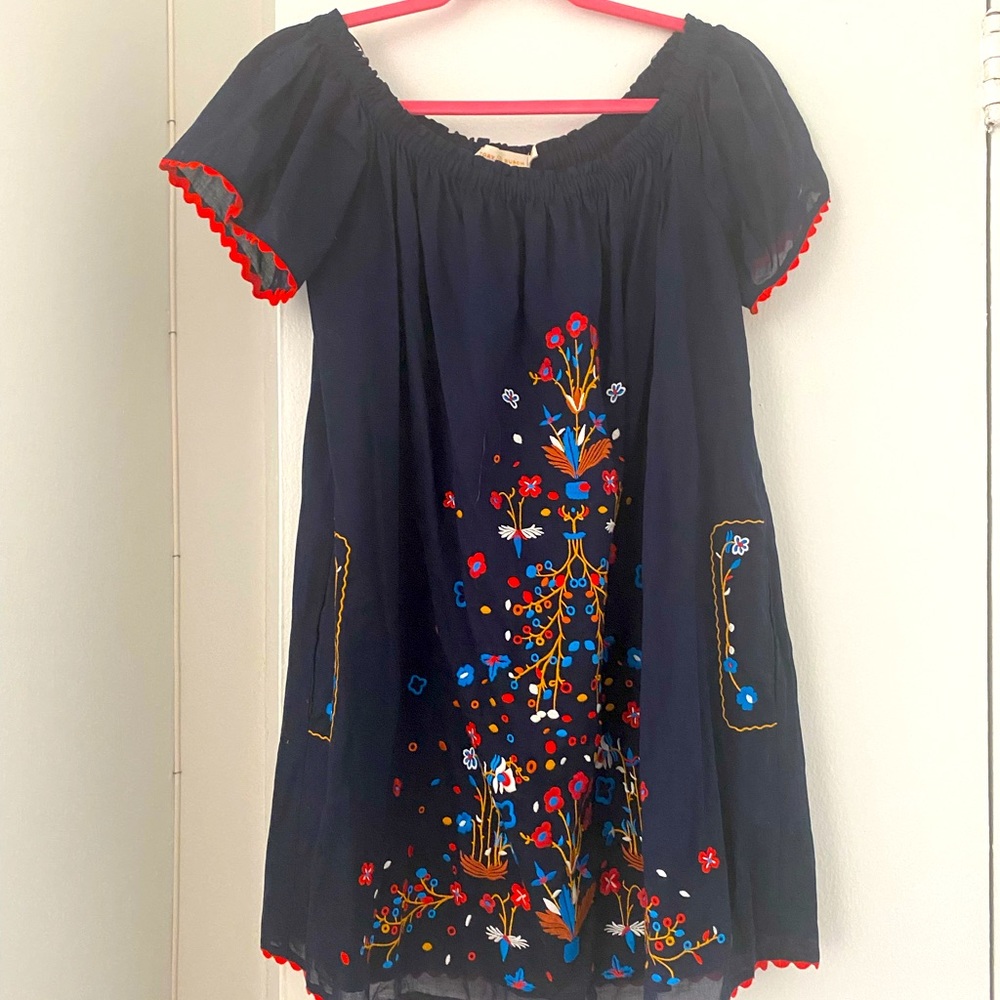 Tory Burch off the shoulder embroidered dress